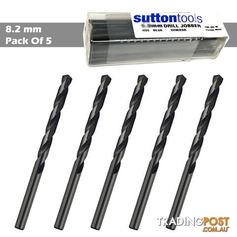 Drill D102 8.2mm Jobber DIN338 HSS BLU Sutton Tools D1020820 Pack of 5