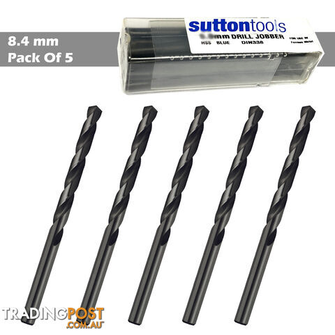 Drill D102 8.4mm Jobber DIN338 HSS BLU Sutton Tools D1020840 Pack of 5