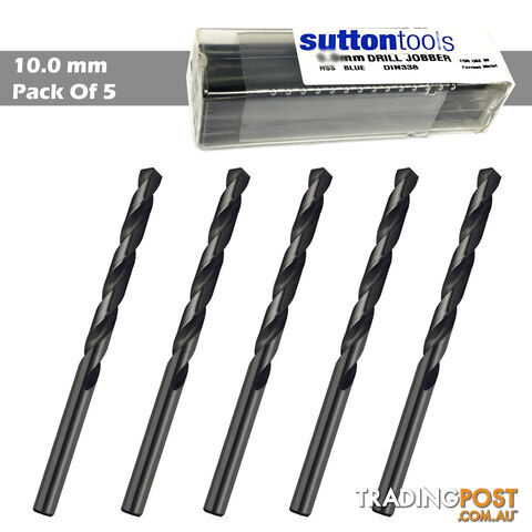 Drill D102 10.0mm Jobber DIN338 HSS BLU Sutton Tools D1021000 Pack of 5