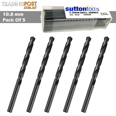 Drill D102 10.8mm Jobber DIN338 HSS BLU Sutton Tools D1021080 Pack Of 5
