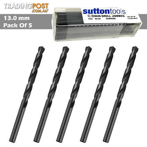 Drill D102 13.0mm Jobber DIN338 HSS BLU Sutton Tools D1021300 Pack of 5