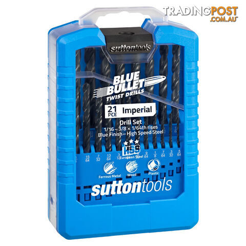 Jobber Drill Set 21 Piece Hss Blu Sutton Tools D102S2 - photo 2 of 2