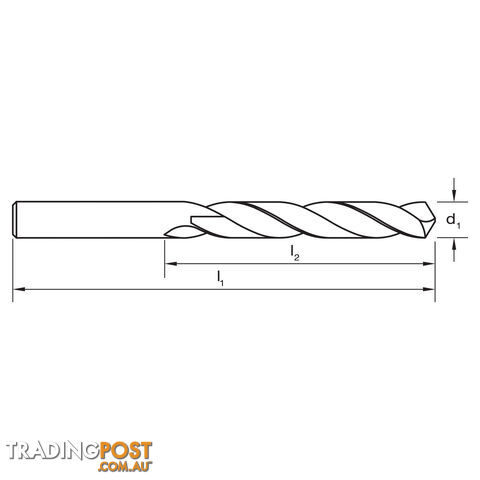 DRILL D103 5.0mm JOBBER DIN338 HSS Web Thin TiN SUTTON D1030500 - photo 3 of 3