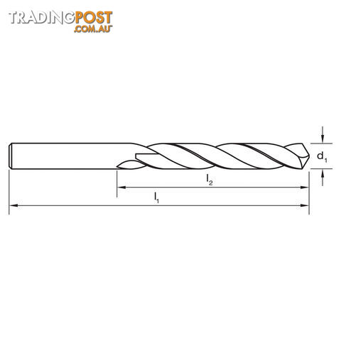DRILL D103 10.2mm JOBBER DIN338 HSS Web Thin TiN SUTTON D1031020 - photo 3 of 3
