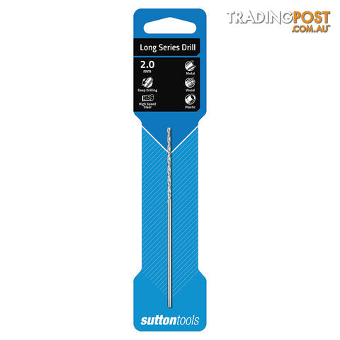 Drill D110 2.0mm Long ANSI B94-11 HSS Sutton Tools D1100200