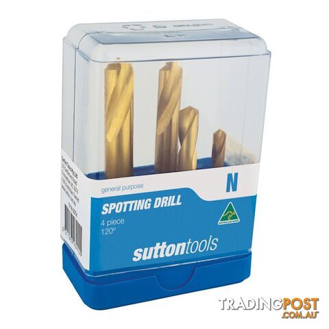 Spotting Drill Set D176 120° HSS-Co 6,8,10 & 12mm Sutton Tools D1760004 SET 4...