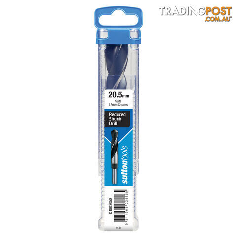 Drill D188 20.5mm Reduced Shank 12.5mm HSS BLU Sutton Tools D1882050