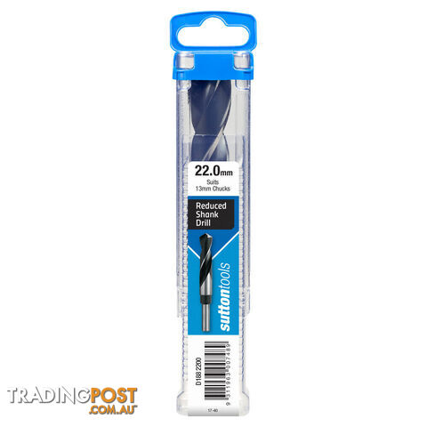 Reduced Shank Drill 22mm Suits 13mm Chucks Sutton Tools D1882200
