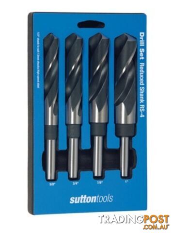 Reduced Shank Drill Set D188 4 Piece 1/2" shank Imperial Sutton D188RS4