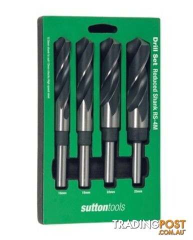Drill D188 RS4M Set 4Pce Red Shk 12.5mm HSS BLU 16,18,22,25 Sutton Tools...