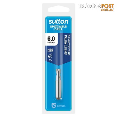 Drill D205 Spot Weld HSS-Cobalt Revolver FLT Shank 6 x 8 x 45mm Sutton Tools...