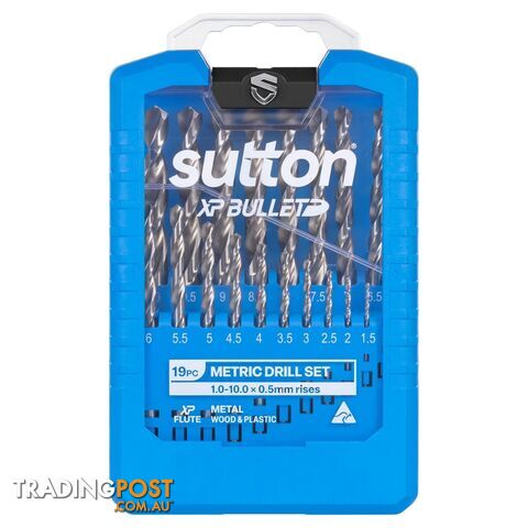 D220 SM19 Jobber Drill HSS XP Billet Set 1-10mm 19Pc Sutton Tools D220SM19