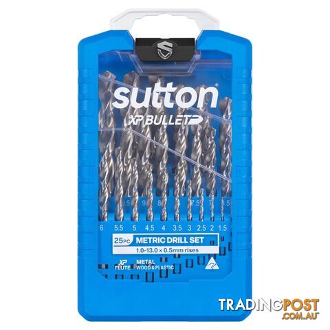 Drill D220 SM25 Jobber HSS XP Bullet Set 1-13mm 25Pc Sutton Tools D220SM25