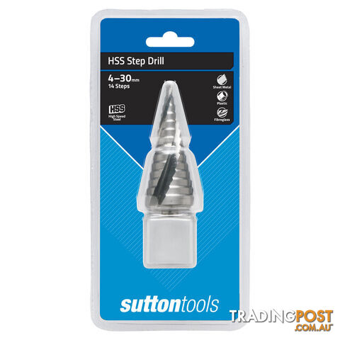 14-Step Hss Spiral Flute Step Drill Bit Sutton Tools D50443014