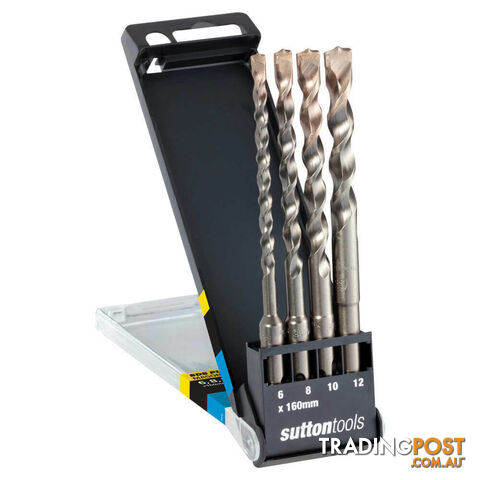 Drill D613 Masonry SDS + 2Cut Set 6-12mm 4Pc Sutton Tools D6130004