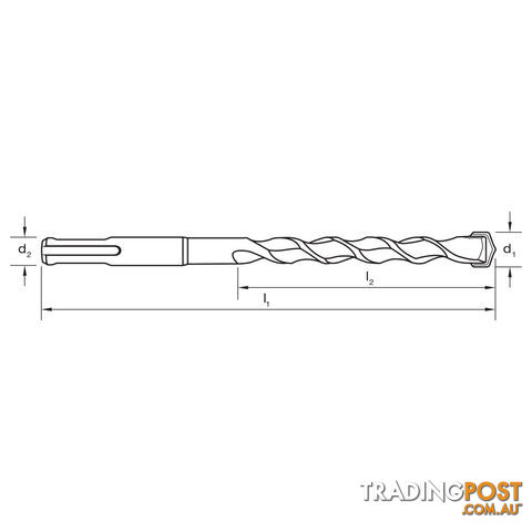 Drill D613 Masonry SDS Plus 2Cut 6.5mm x 160mm Sutton Tools D6130650 - photo 3 of 3