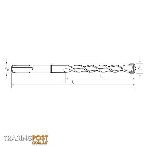 Drill D613 Masonry SDS Plus 2Cut 8.0mm x 160mm Sutton Tools D6130800 - photo 3 of 3