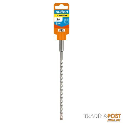 Drill D614 Masonry SDS Plus 2Cut 6.0mm x 210mm Sutton Tools D6140600