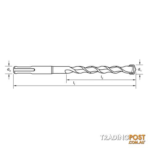 Drill D614 Masonry SDS Plus 2Cut 6.5mm x 210mm Sutton Tools D6140650 - photo 3 of 3