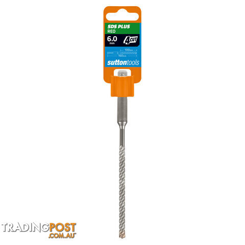 Drill D632 Missonry SDS Plus 4 Cut 6mm x 160mm Sutton Tools D6320600
