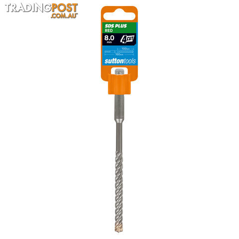 Drill D632 Masonry SDS Plus 4 Cut 8 mm x 160mm Sutton Tools D6320800