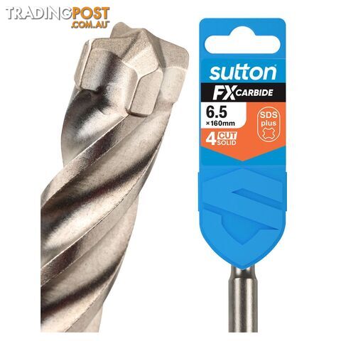 Drill D638 Masonry SDS Plus 4Cut Solid FX-Carbide 6.5mm x 160mm Sutton Tools...