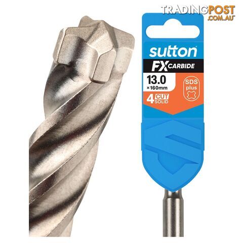Drill D638 Masonry SDS Plus 4Cut Solid FX-Carbide 13mm x 160mm Sutton Tools...