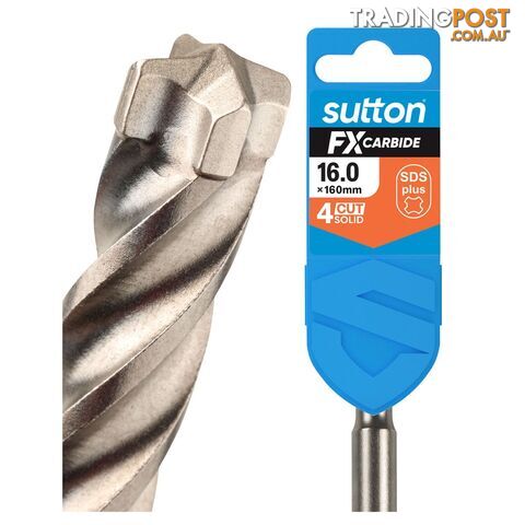 Drill D638 Masonry SDS Plus 4Cut Solid FX-Carbide 16mm x 160mm Sutton Tools...