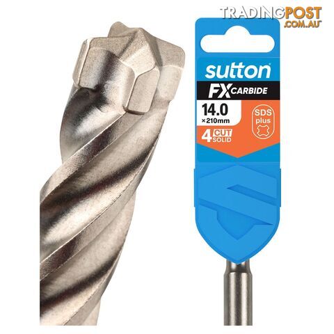 Drill D638 Masonry SDS Plus 4Cut Solid FX-Carbide 14mm x 210mm Sutton Tools...