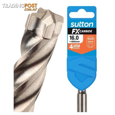 Drill D638 Masonry SDS Plus 4Cut Solid FX-Carbide 16mm x 460mm Sutton Tools...