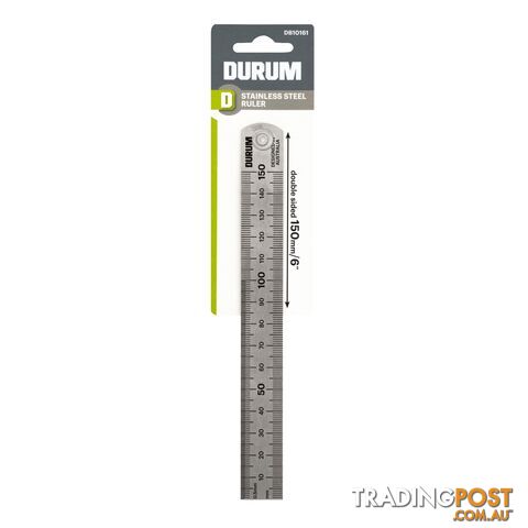 150mm Stainless Steel Ruler Metric/Imperial Durum DB10161