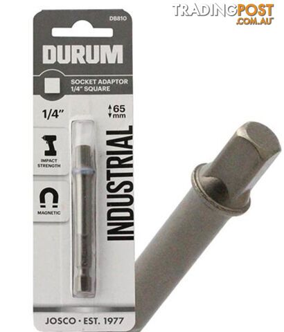 Socket Adaptor 1/4 Hex to 1/4 Sq 65mm Durum DB810
