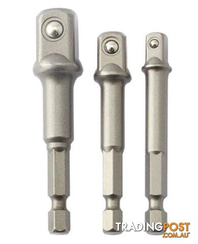 Socket Adaptor 3 Piece Kit 1/4 Hex 1/7 , 3/8 , 1/2 sq Kit Durum DB820