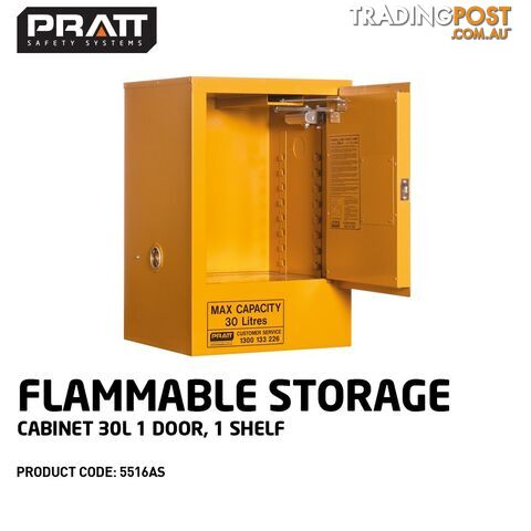 Flammable Liquid Storage Cabinet 30 Litres 1 Door 1 Shelf 5516AS