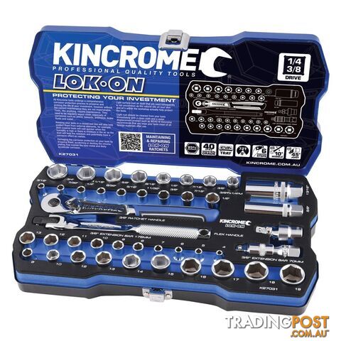 Socket Set 44 Piece 1/4" & 3/8" Drive - Metric & Imperial Kincrome K27031