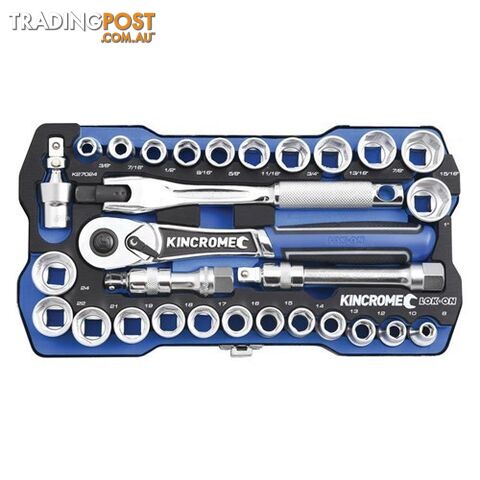 Socket Set 29 Piece 1/2'' Drive LOK-ONâ¢ Metric/Imperial Kincrome K27024