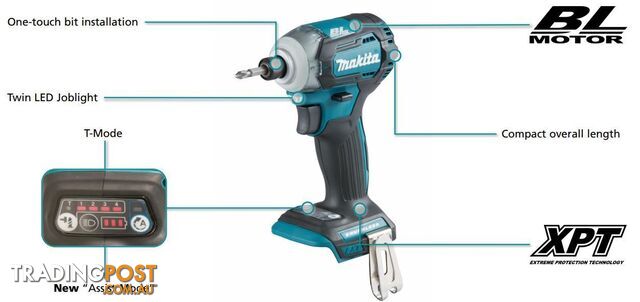 18V Mobile Brushless 4-Stage Impact Driver Skin Only Makita DTD170Z - photo 2 of 11