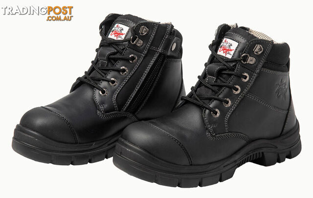 Safety Shoes Detroit Black 6" Side Zip & Lace Up Composite Capped Toe UK Size 10...