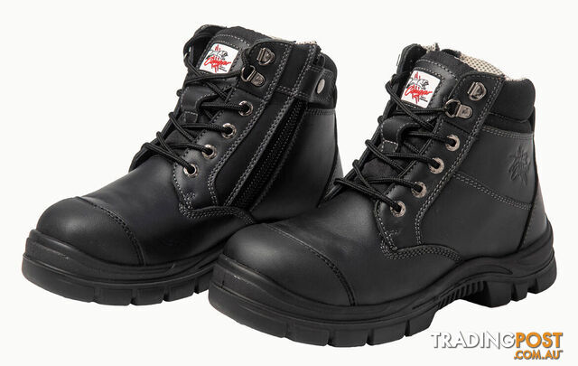 Safety Shoes Detroit Black 6" Side Zip & Lace Up Composite Capped Toe UK Size 8...