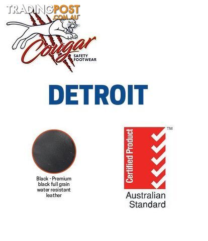 Safety Shoes Detroit Black 6" Side Zip & Lace Up Composite Capped Toe UK Size 9 Detroit-9 - photo 4 of 4