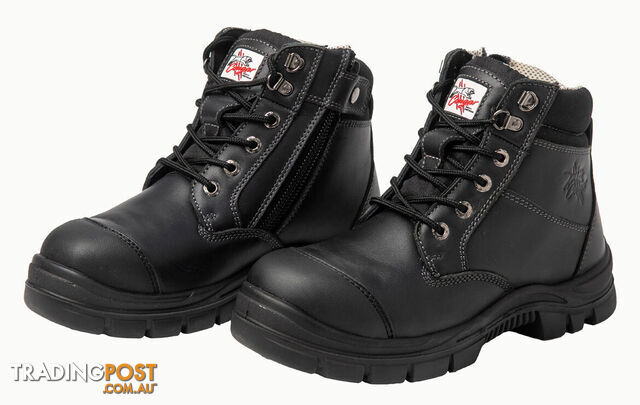 Safety Shoes Detroit Black 6" Side Zip & Lace Up Composite Capped Toe UK Size 9...