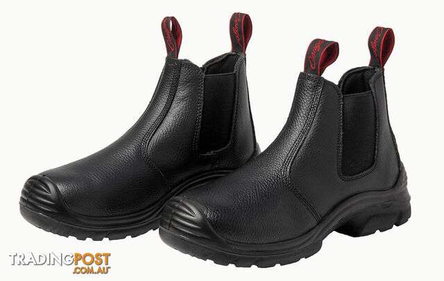 Black Elastic Slip on Boots Steel Capped Aus Size 7 Cougar E101BR-7