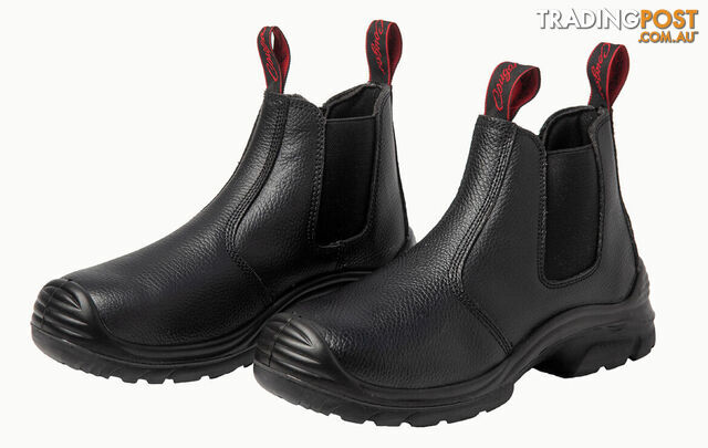 Black Elastic Slip on Boots Steel Capped Aus Size 9 Cougar E101BR-9