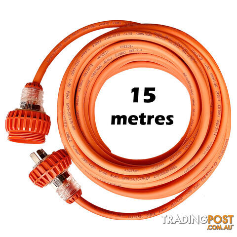 Extension Lead 4mm² Cable 15 Metres 15A Plug 240V ELF304015A-15M