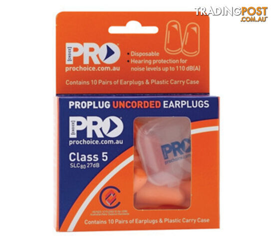 PRO ProPlug Disposable Uncorded Earplugs 10 Pack