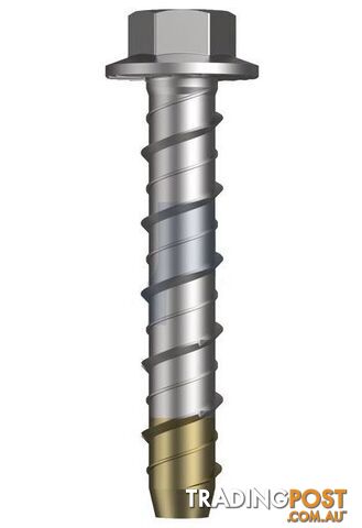 Bi-Metal 316 Stainless Finish XBolt Pro - Hex Flange Concrete Screw Hobson