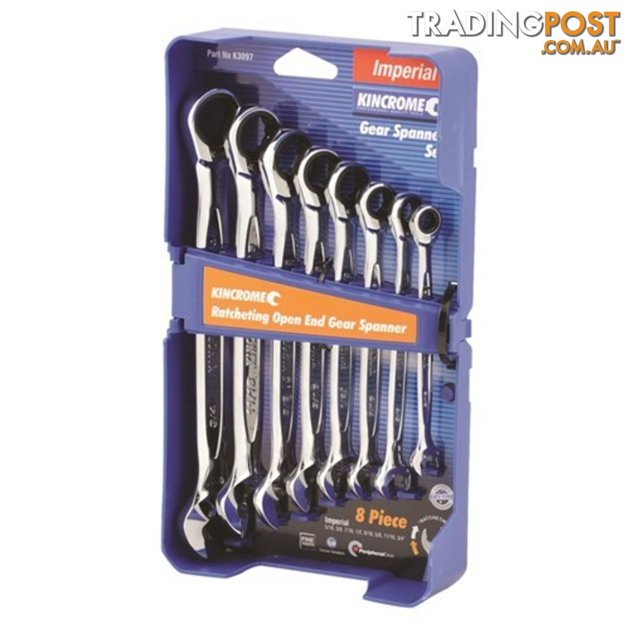 Combination Ratcheting Open End Gear Spanner Set Kincrome K3098