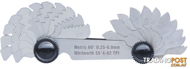 60Â° Metric & 55Â° Whitworth Thread Gauge 52 Leaves Accud AC-925-062-52