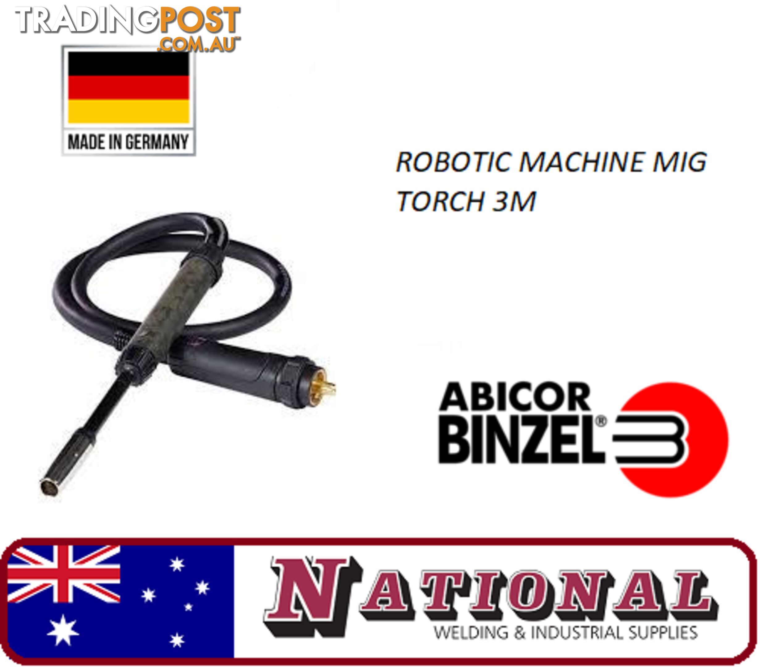 Robotic Mig Torch 3 Metres With Straight Neck Abimig MTG 455 T KZ-2 Binzel 916.D005.1