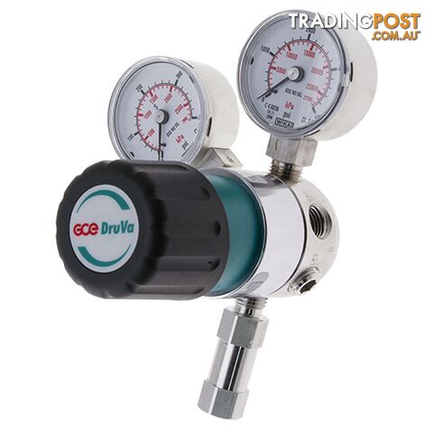 Single Stage DruVa 1S Regulator 6.0 Purity Chrome Plated In: 23,000 kPa Out: 1,400 kPa